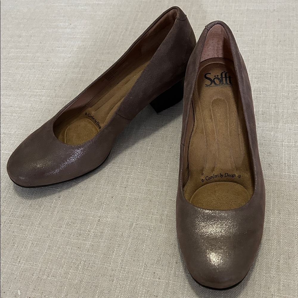 Sofft Shoes Women’s 7 Lana Ballet Gold Pumps Metallic Comfort Heels - Picture 12 of 12